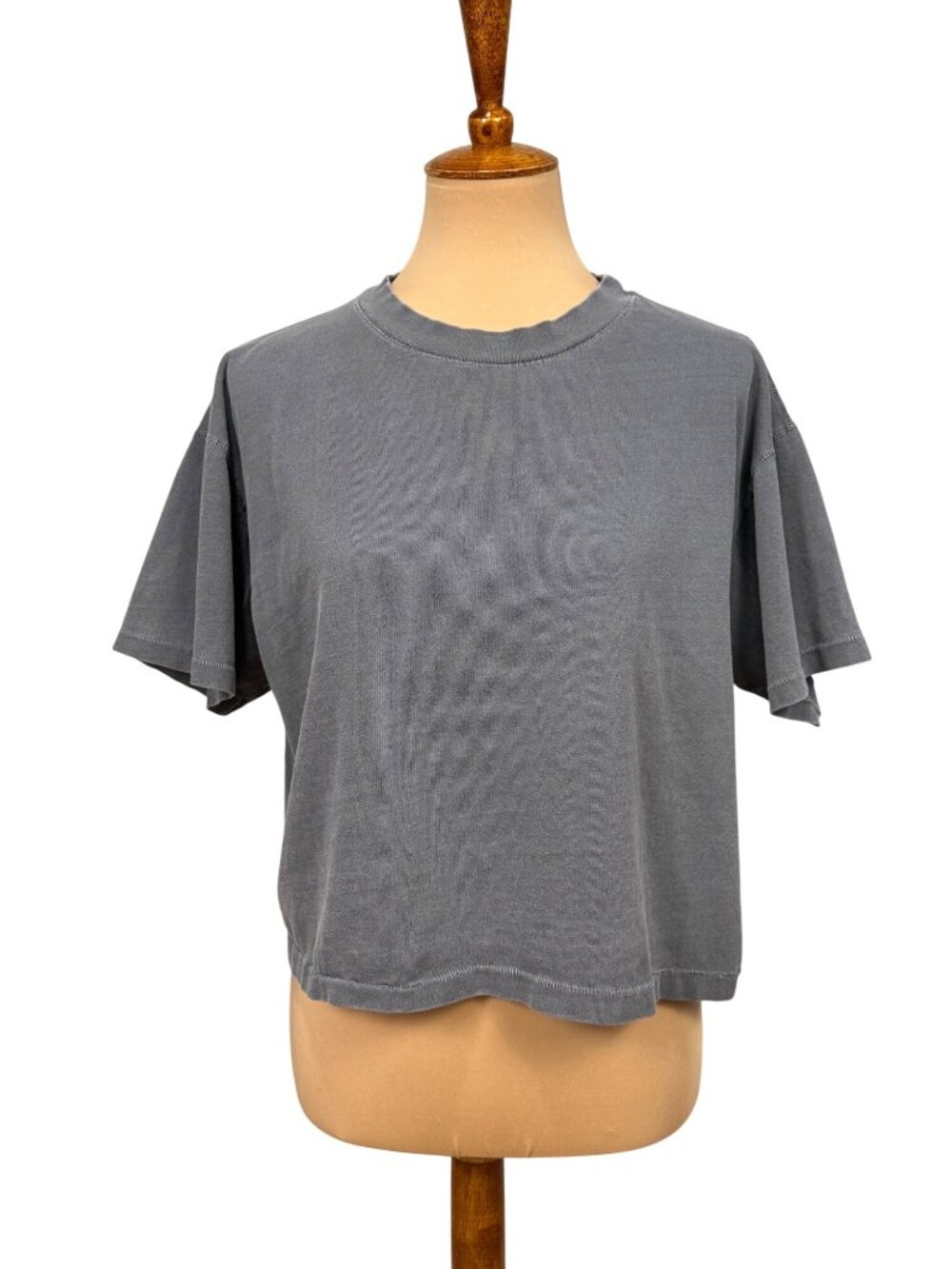 Filosofia Gray Cropped Cotton T-Shirt Womens Size Small Made In USA